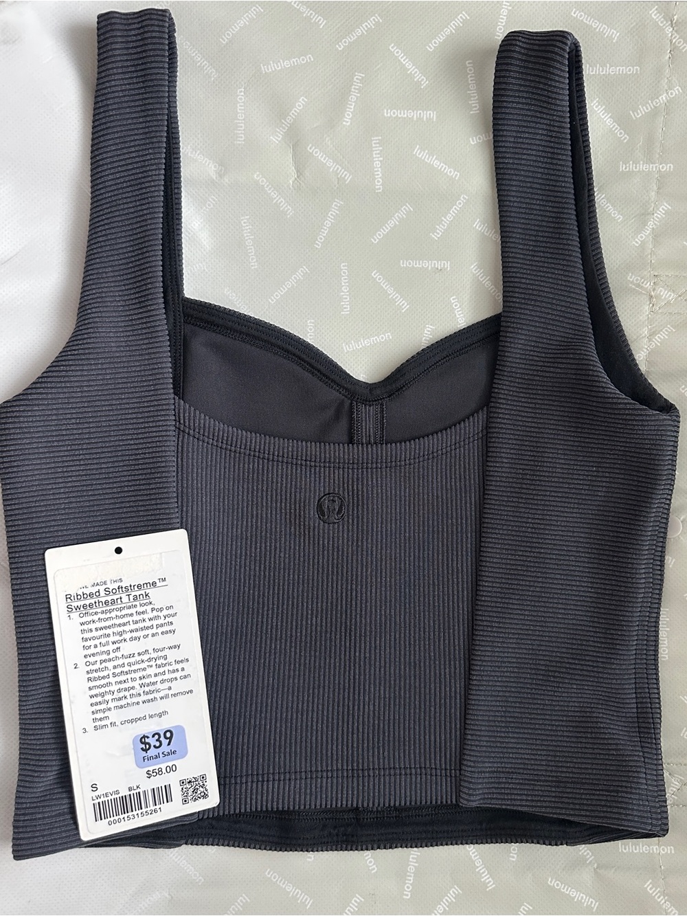 Lululemon size 6 Ribbed Softstreme Sweetheart Tank Top - Picture 4 of 6